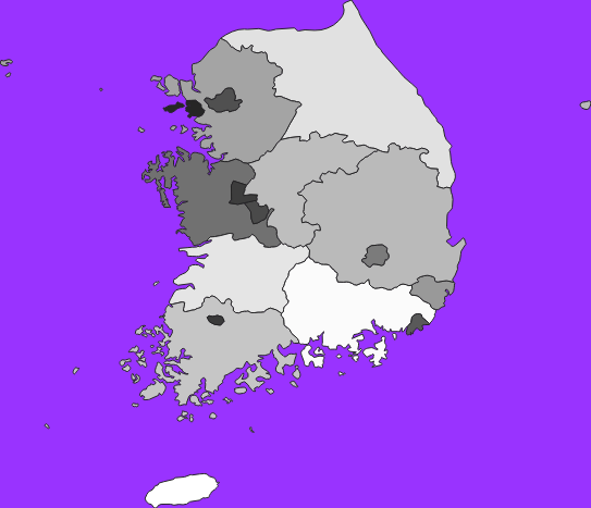 South Korea elevation map